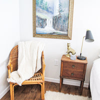 Cotton Nubby Blanket with Fringe Detail