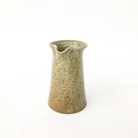 Greyish White Speckled Pottery Ceramic Pitcher with Rust Tones