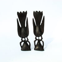 African Carved Wood Bird Statues