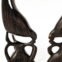 African Carved Wood Bird Statues