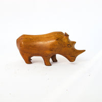 African Carved Wood Rhino Statue