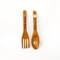 Hand Carved Fork and Spoon Set Wall Art Made by Alii in Hawaii