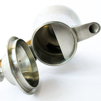 Pewter Selangor Malaysian Tea Pot with Woven Handle