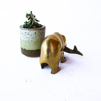 Brass Bear with Fish