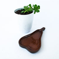 Mahogany Wood Pear Tray Dish Made in Haiti