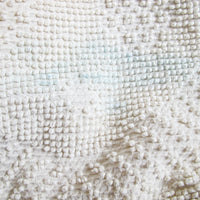 White Cotton Nubby Blanket with Fringe Detail