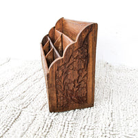 Teak Wood Desk Organizer