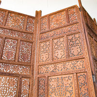 Teak Wood Lattice Privacy Screen - Made in India