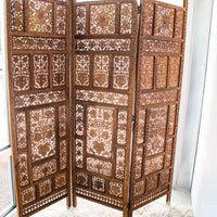 Teak Wood Lattice Privacy Screen - Made in India