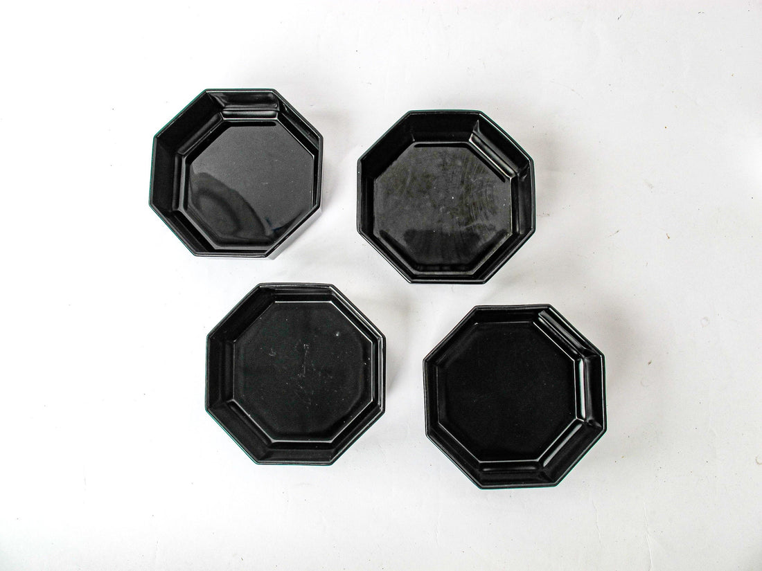 French Amethyst Glass Hexagon Serving Bowls Set of Four