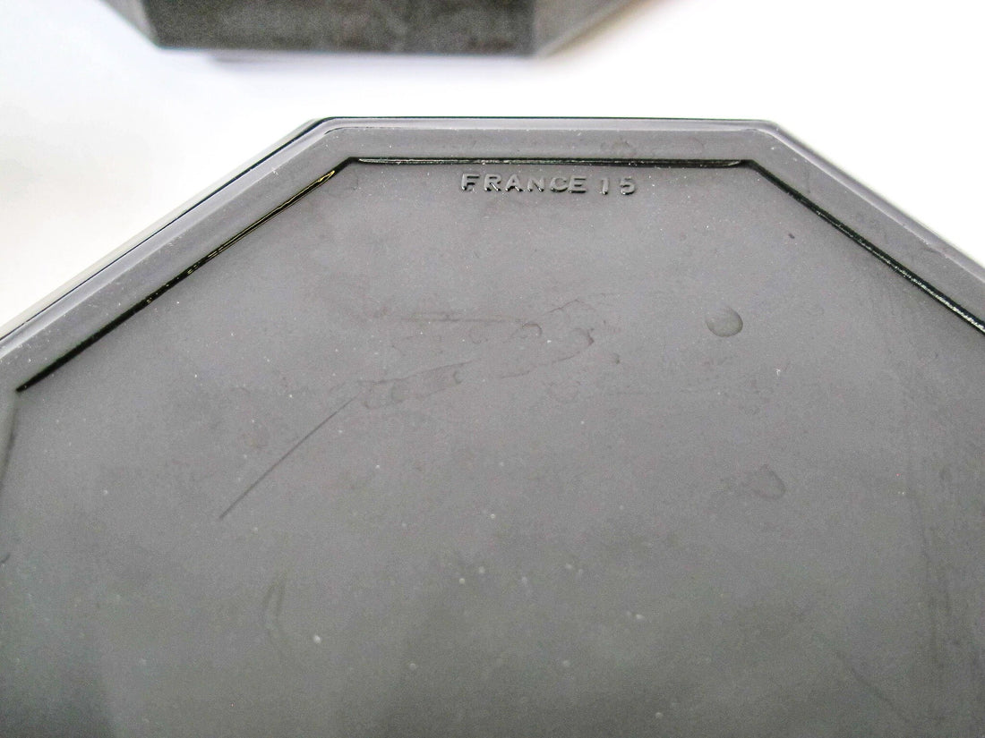 French Amethyst Glass Hexagon Serving Bowls Set of Four