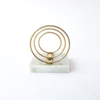 Brass and Marble Desk Organizer Record Holder