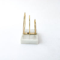 Brass and Marble Desk Organizer Record Holder