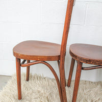 Bentwood Chairs with Ply board Seats Set of Four