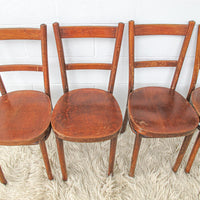 Bentwood Chairs with Ply board Seats Set of Four