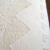 White Cotton Nubby Blanket with Fringe Detail