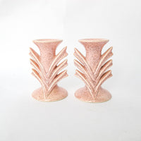 Red Wing Pink Ceramic Candle Sticks