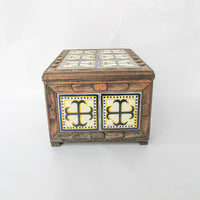 Mexican Tile and Carved Wood Trunk