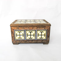Mexican Tile and Carved Wood Trunk