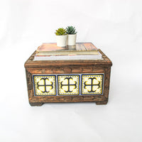 Mexican Tile and Carved Wood Trunk