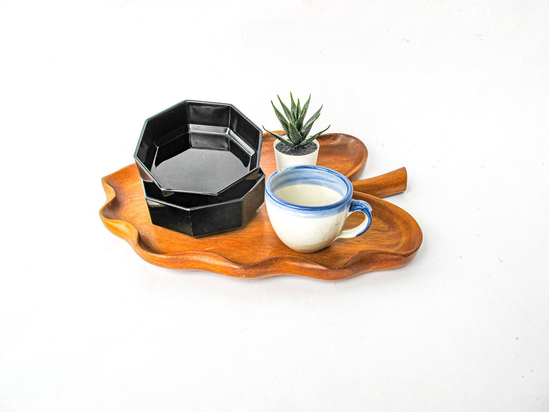 French Amethyst Glass Hexagon Serving Bowls Set of Four