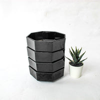 French Amethyst Glass Hexagon Serving Bowls Set of Four