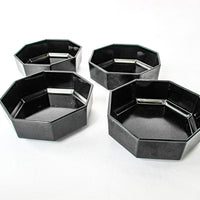 French Amethyst Glass Hexagon Serving Bowls Set of Four