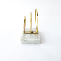 Brass and Marble Desk Organizer Record Holder