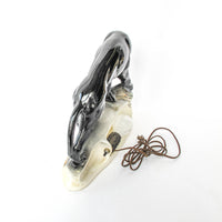 1950s Ceramic Panther Sculpture TV Light Made in the USA by Lane & Co in California
