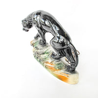 1950s Ceramic Panther Sculpture TV Light Made in the USA by Lane & Co in California