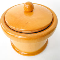 Midcentury Manzom Pietro Wood Ice Bucket with Metal Insert