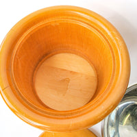 Midcentury Manzom Pietro Wood Ice Bucket with Metal Insert