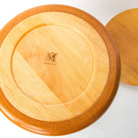 Midcentury Manzom Pietro Wood Ice Bucket with Metal Insert