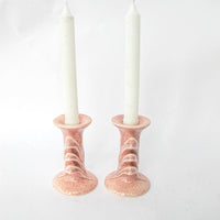 Red Wing Pink Ceramic Candle Sticks