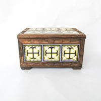 Mexican Tile and Carved Wood Trunk