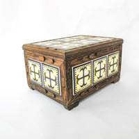 Mexican Tile and Carved Wood Trunk