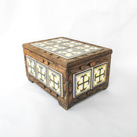 Mexican Tile and Carved Wood Trunk