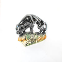 1950s Ceramic Panther Sculpture TV Light Made in the USA by Lane & Co in California