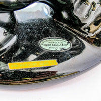 Ceramic Panther Sculpture Table Lamp with Red Shade