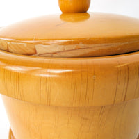 Midcentury Manzom Pietro Wood Ice Bucket with Metal Insert