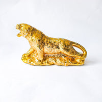 14 Karat Gold Plated Cheetah Planter Statue Sculpture