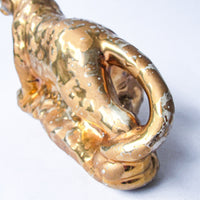 14 Karat Gold Plated Cheetah Planter Statue Sculpture