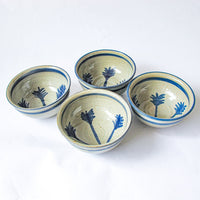 Hand Spun Ceramic Pottery Bowls Set of Four
