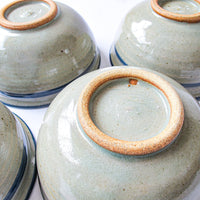 Hand Spun Ceramic Pottery Bowls Set of Four