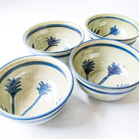Hand Spun Ceramic Pottery Bowls Set of Four