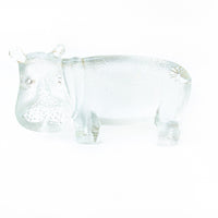 Glass Hippo Paperweight