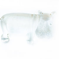 Glass Hippo Paperweight