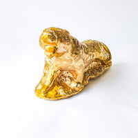 14 Karat Gold Plated Cheetah Planter Statue Sculpture