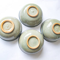 Hand Spun Ceramic Pottery Bowls Set of Four