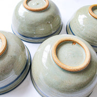 Hand Spun Ceramic Pottery Bowls Set of Four